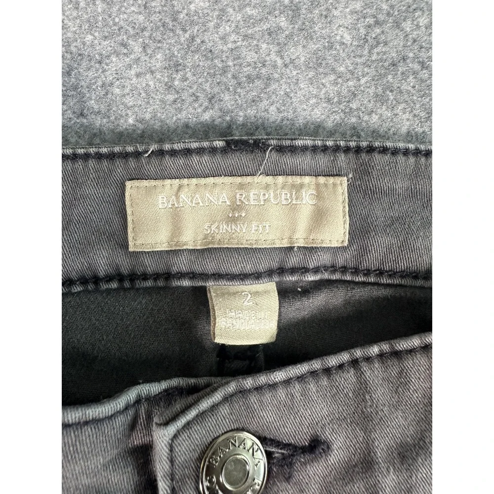 Banana Republic Skinny Fit Cargo Pants 2 Grey Ankle Zip Utility‎